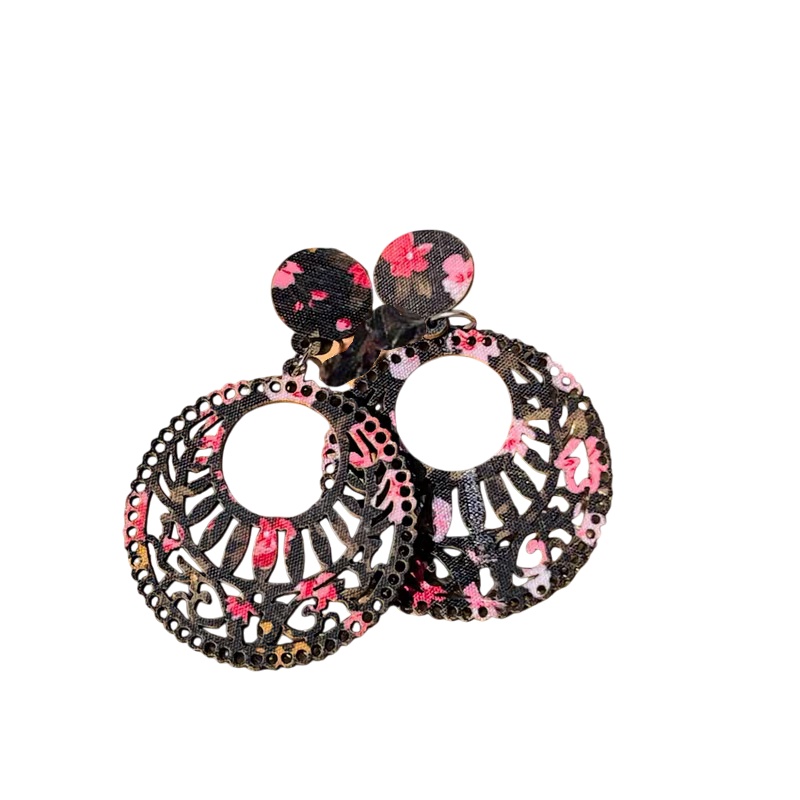 Floral Wood Earrings