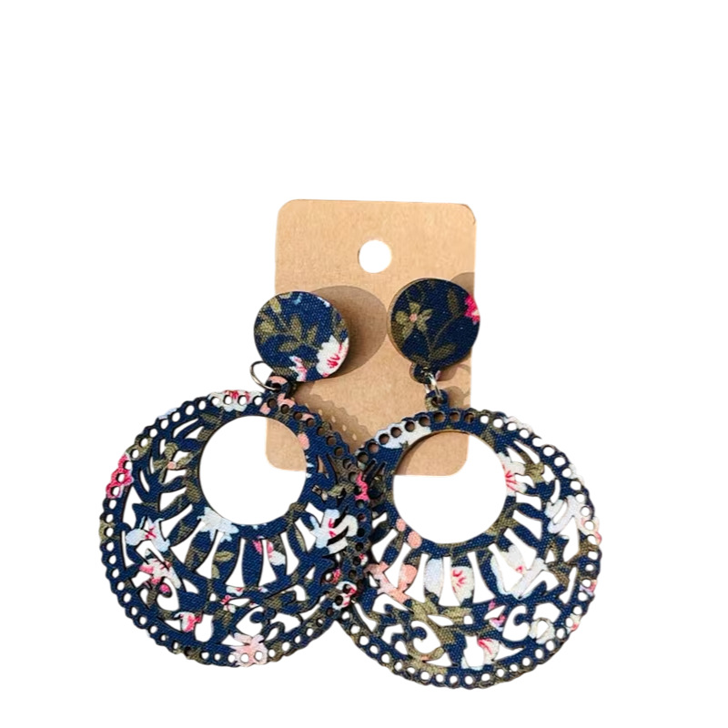Floral Wood Earrings