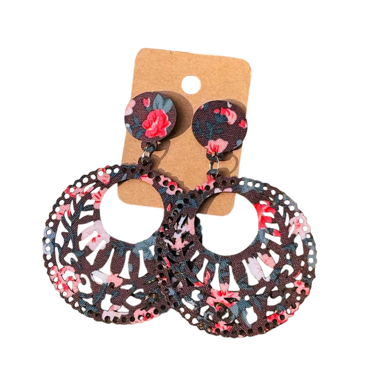 Floral Wood Earrings
